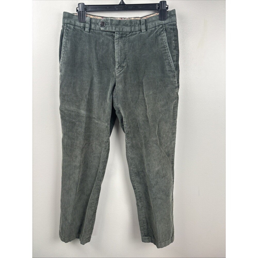 Brooks Brothers Pants Mens 30x27 Green Corduroy Dress Trousers Milano